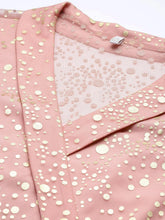 Polka Dots Printed Maxi Wrap Ethnic Dress-AHEDNTFP-251